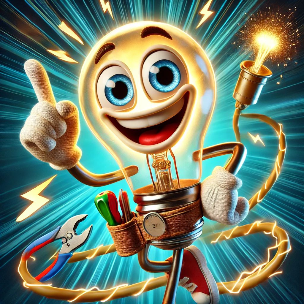 Close-up of an electrical plug reminding you to power up safely