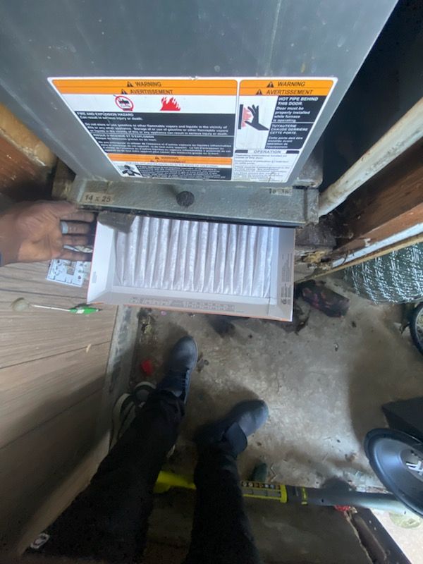 Elite Property Maintenance winter furnace preparation graphic for Oklahoma homes