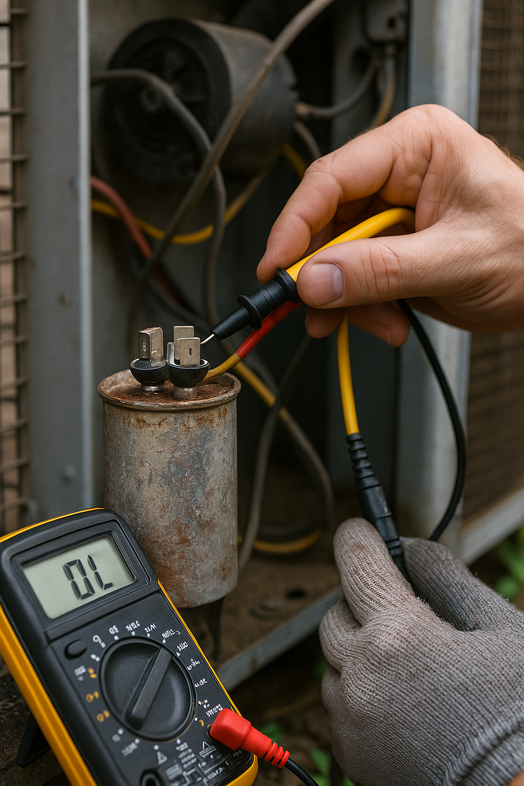 Fried capacitor from overworked AC system
