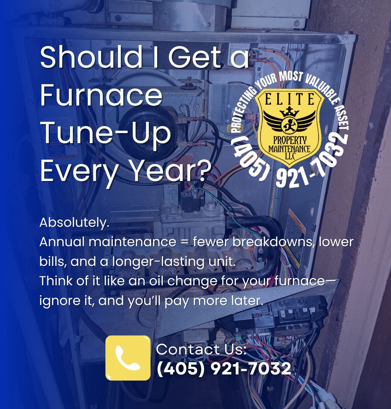 Elite Property Maintenance thermostat awareness reminder graphic